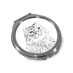 American Curl - Pocket mirror with the image of a cat.