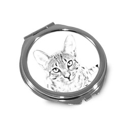 Egyptian Mau - Pocket mirror with the image of a cat.