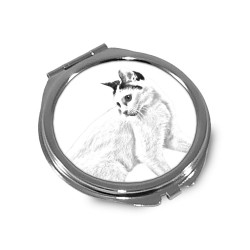 Japanese Bobtail - Pocket mirror with the image of a cat.