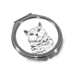 Selkirk Rex shorthaired - Pocket mirror with the image of a cat.