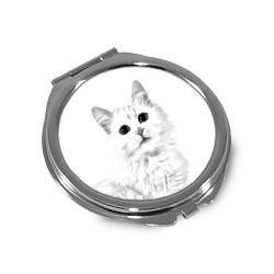 Turkish Van - Pocket mirror with the image of a cat.