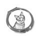 Kurilen Bobtail - Taschenspiegel mit einem Bild eines Katzen.
