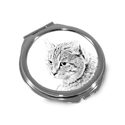 Highland Lynx - Miroir de poche avec l'image d'un chat.