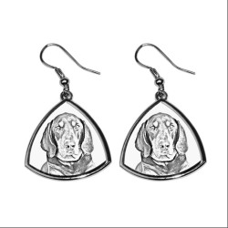 Black and tan coonhound,collection of earrings with images of purebred dogs, unique gift