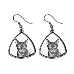 Bombay cat, collection of earrings with images of purebred cats, unique gift
