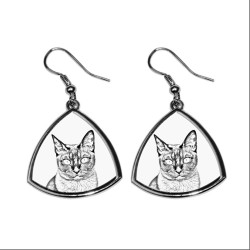 Tonkanese , collection of earrings with images of purebred cats, unique gift