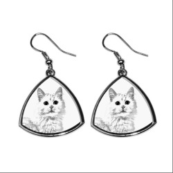 Turc de Van , collection of earrings with images of purebred cats, unique gift