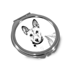 Basenji - Espejo de bolsillo con una imagen de perro.