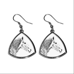 Percheron, collection of earrings with images of purebred horse, unique gift