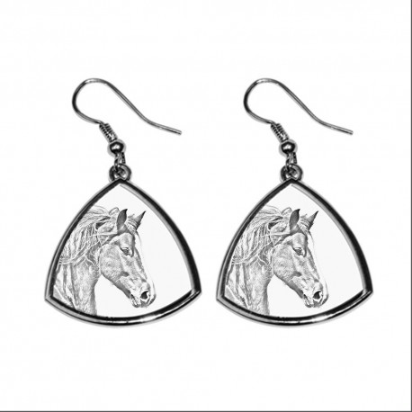 Collection of earrings with images of purebred horses, unique gift