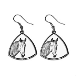 Collection of earrings with images of purebred horses, unique gift