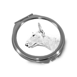 Bull terrier inglés - Espejo de bolsillo con una imagen de perro.