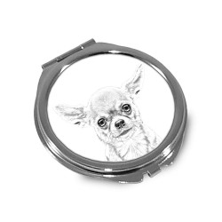 Chihuahueño - Espejo de bolsillo con una imagen de perro.