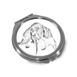 Pointer anglais - Miroir de poche avec l'image d'un chien.