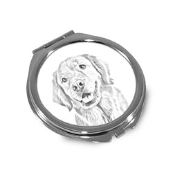 Cobrador dorado - Espejo de bolsillo con una imagen de perro.