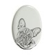 French Bulldog- Gravestone oval ceramic tile with an image of a dog.