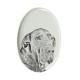 Alano tedesco- Lastra di ceramica ovale tombale con immagine del cane.