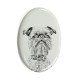 Grand Basset Griffon Vendeen- Lastra di ceramica ovale tombale con immagine del cane.
