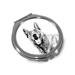 Belgischer Schäferhund, Mechelaar- Taschenspiegel mit einem Bild eines Hundes.