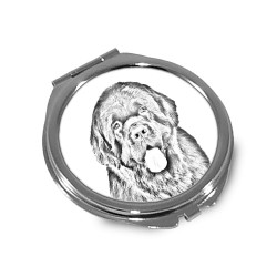 Terre-neuve - Miroir de poche avec l'image d'un chien.