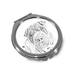 Shar pei - Pocket mirror with the image of a dog.
