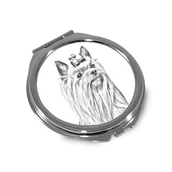 Yorkshire Terrier - Espejo de bolsillo con una imagen de perro.