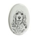 American Cocker Spaniel- Gravestone oval ceramic tile with an image of a dog.