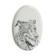 Beauceron- Gravestone oval ceramic tile with an image of a dog.