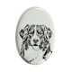 Berner Sennenhund- Keramikplatte, Grabplatte, oval mit Bild eines Hundes.