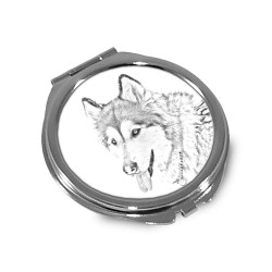 Alaskan Malamute - Pocket mirror with the image of a dog.