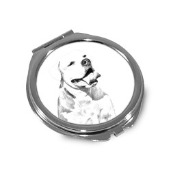 American Bulldog - Taschenspiegel mit einem Bild eines Hundes.