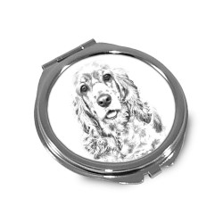 American Cocker Spaniel - Taschenspiegel mit einem Bild eines Hundes.