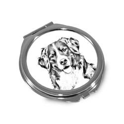 Berner Sennenhund - Taschenspiegel mit einem Bild eines Hundes.