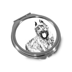 Flandrischer Treibhund - Taschenspiegel mit einem Bild eines Hundes.