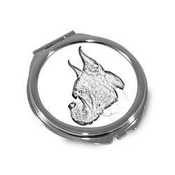 Boxer - Pocket mirror with the image of a dog.
