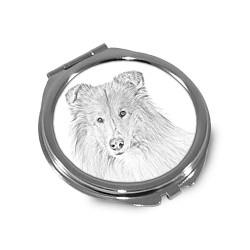 Collie - Pocket mirror with the image of a dog.