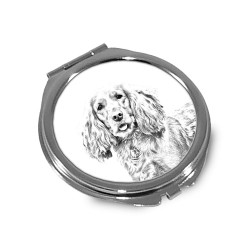 Cocker spaniel inglés - Espejo de bolsillo con una imagen de perro.