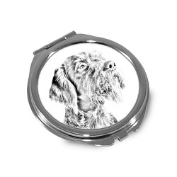German Wirehaired Pointer- Pocket mirror with the image of a dog.