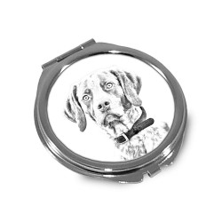 English Pointer - Taschenspiegel mit einem Bild eines Hundes.