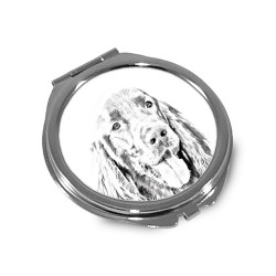 Setter - Pocket mirror with the image of a dog.