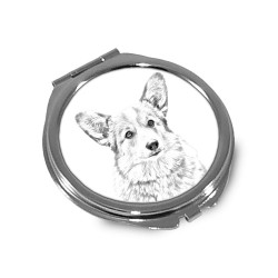 Welsh Corgi Cardigan - Miroir de poche avec l'image d'un chien.