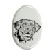 Stabyhoun- Keramikplatte, Grabplatte, oval mit Bild eines Hundes.