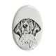 Treeing walker coonhound- Lastra di ceramica ovale tombale con immagine del cane.