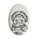 Bolonka- Lastra di ceramica ovale tombale con immagine del cane.