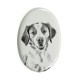 Brittany Spaniel- Lastra di ceramica ovale tombale con immagine del cane.