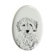 Cockapoo- Lastra di ceramica ovale tombale con immagine del cane.