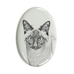 Kot syjamski- płytka ceramiczna, nagrobkowa z wizerunkiem kota