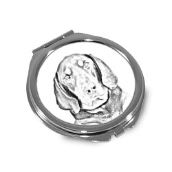 Pocket mirror with the image of a dog.