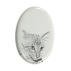 Kot savannah- płytka ceramiczna, nagrobkowa z wizerunkiem kota