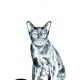 Keramikplatte, Grabplatte, oval mit Bild eines Katzen.